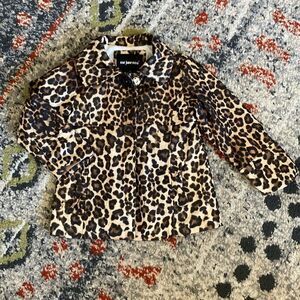 Me Jane Mini Toddler Leopard Print Coat 3T Bow Back Snap Front Jacket